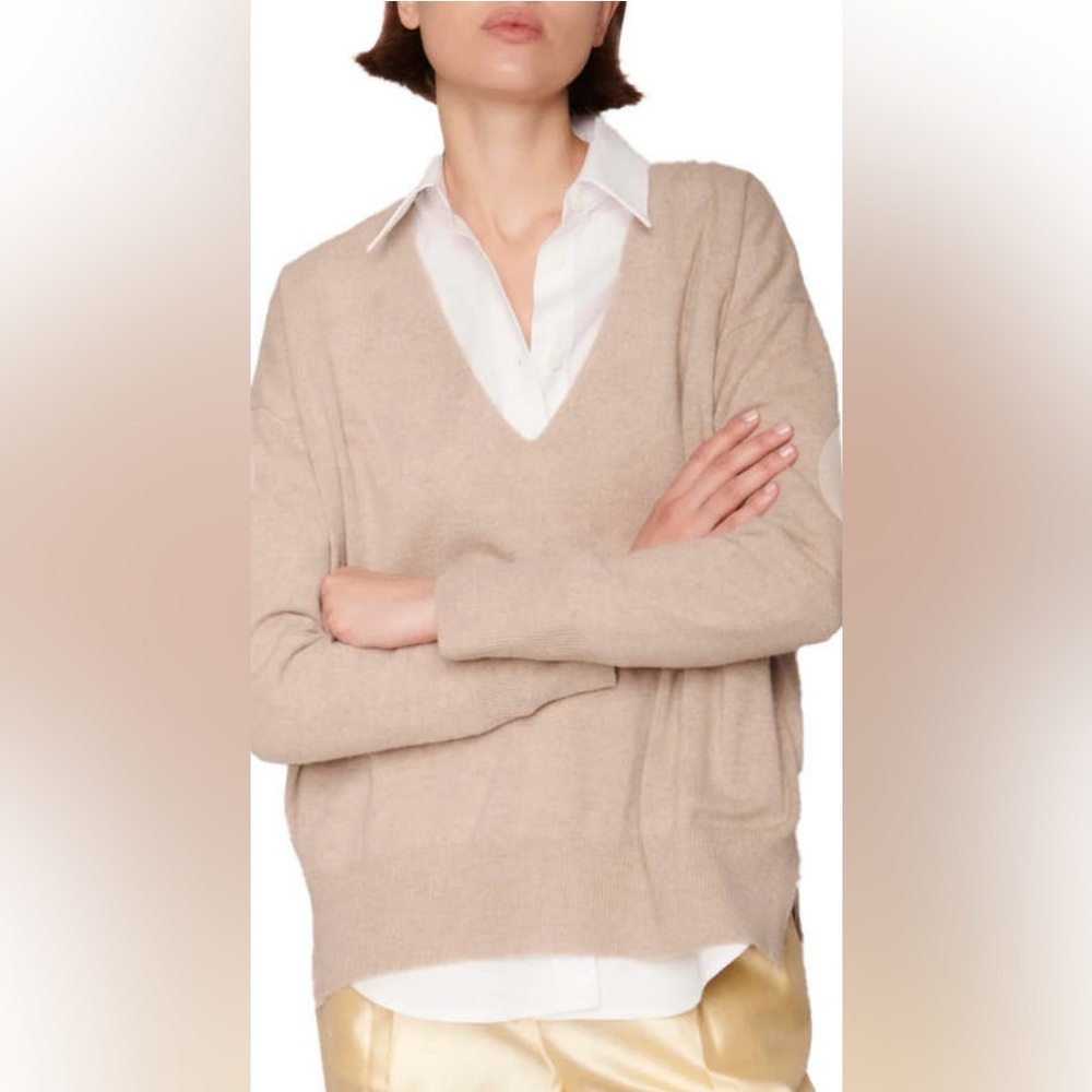 ORGANIC John Patrick Ada GRAY Cashmere V-neck